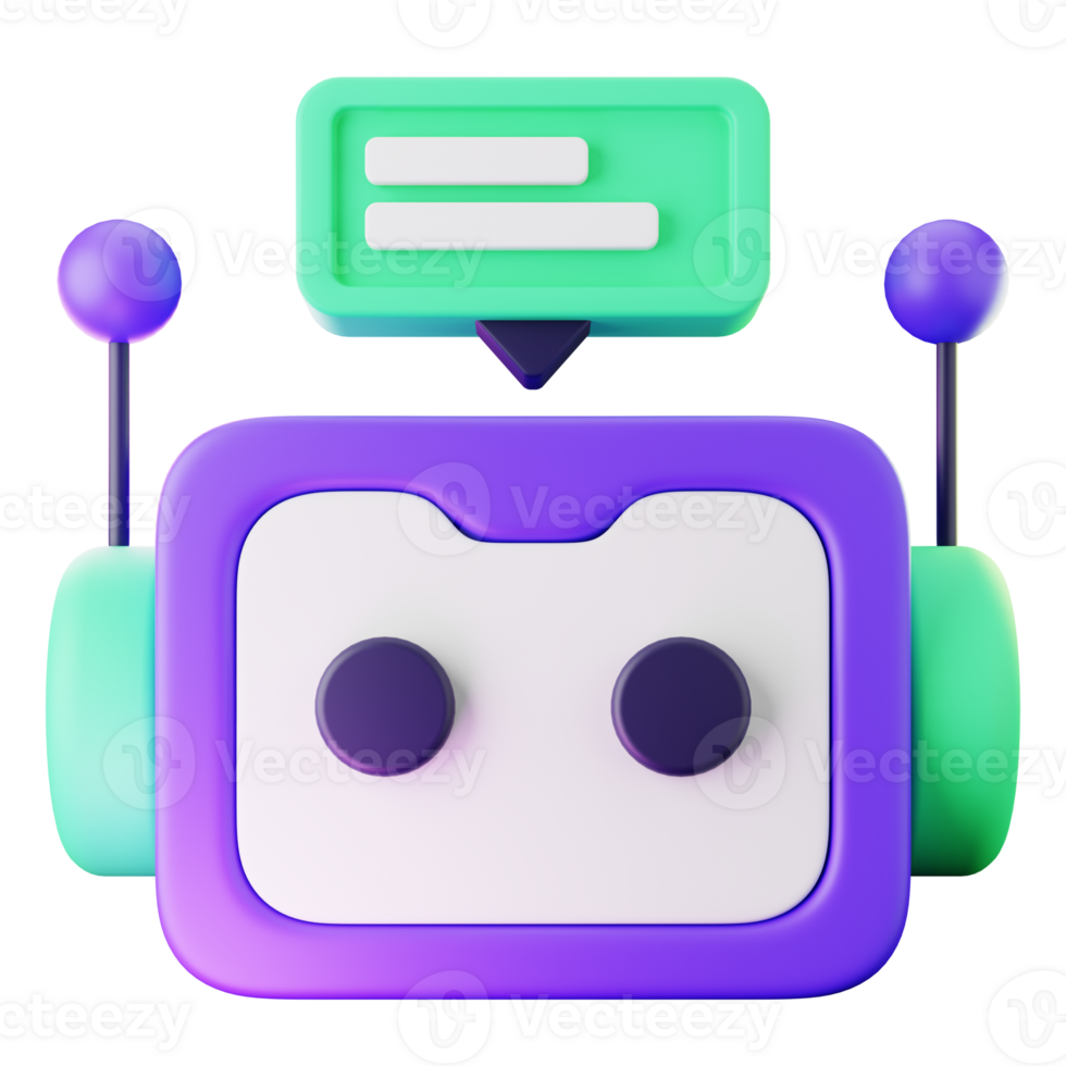3D Render Friendly Chatbot Icon for Digital Interaction png