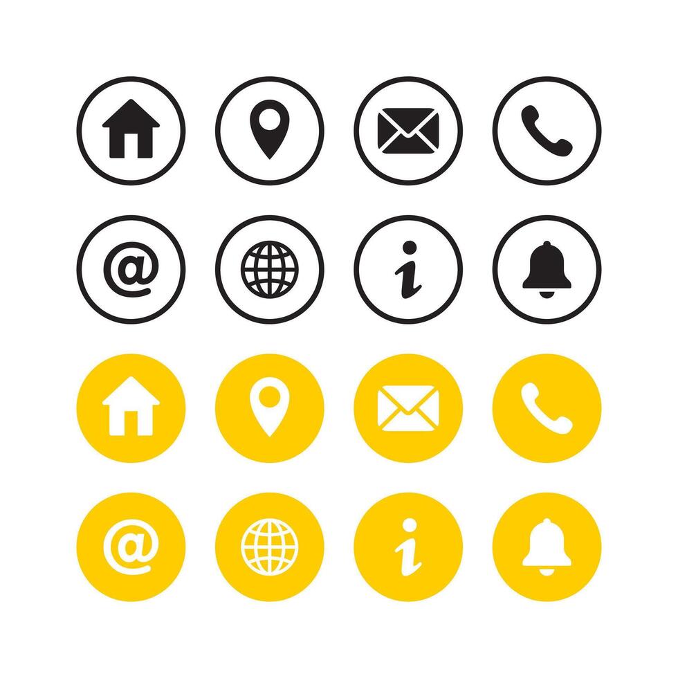 Contact icons. Contact and web icons vector