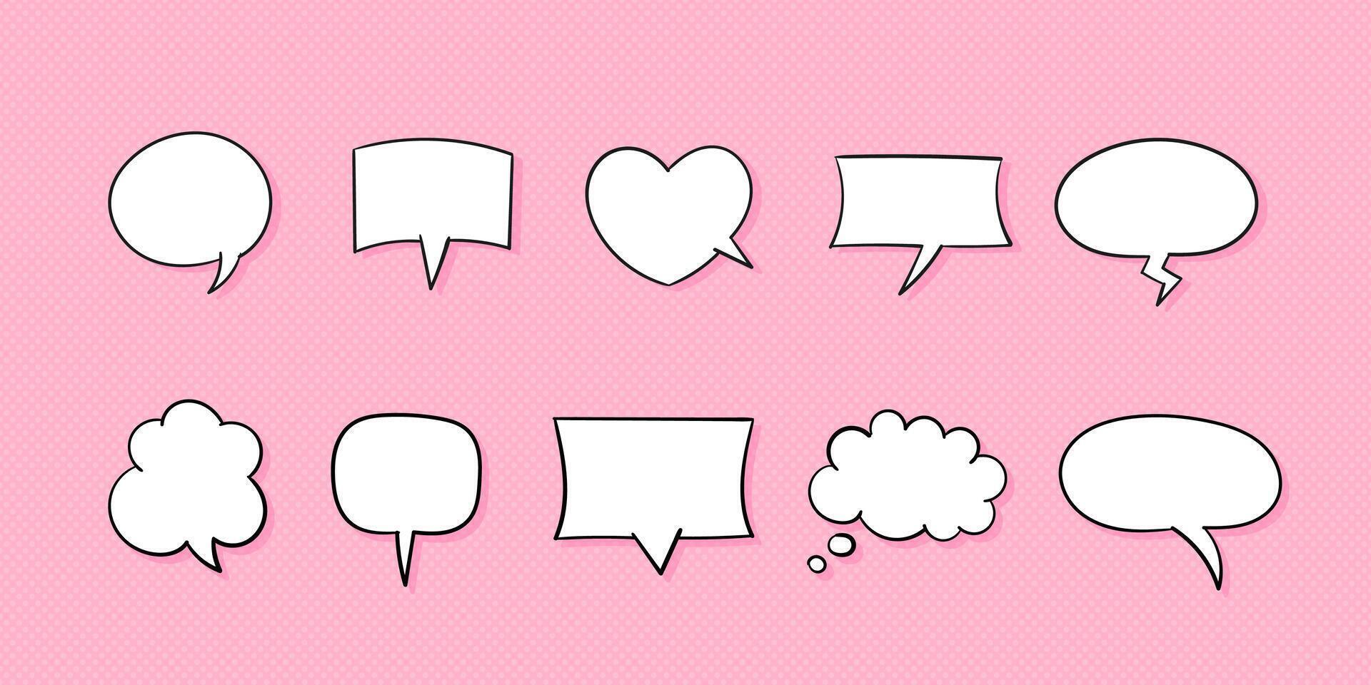 Chat bubbles. Cloud speech bubbles set vector