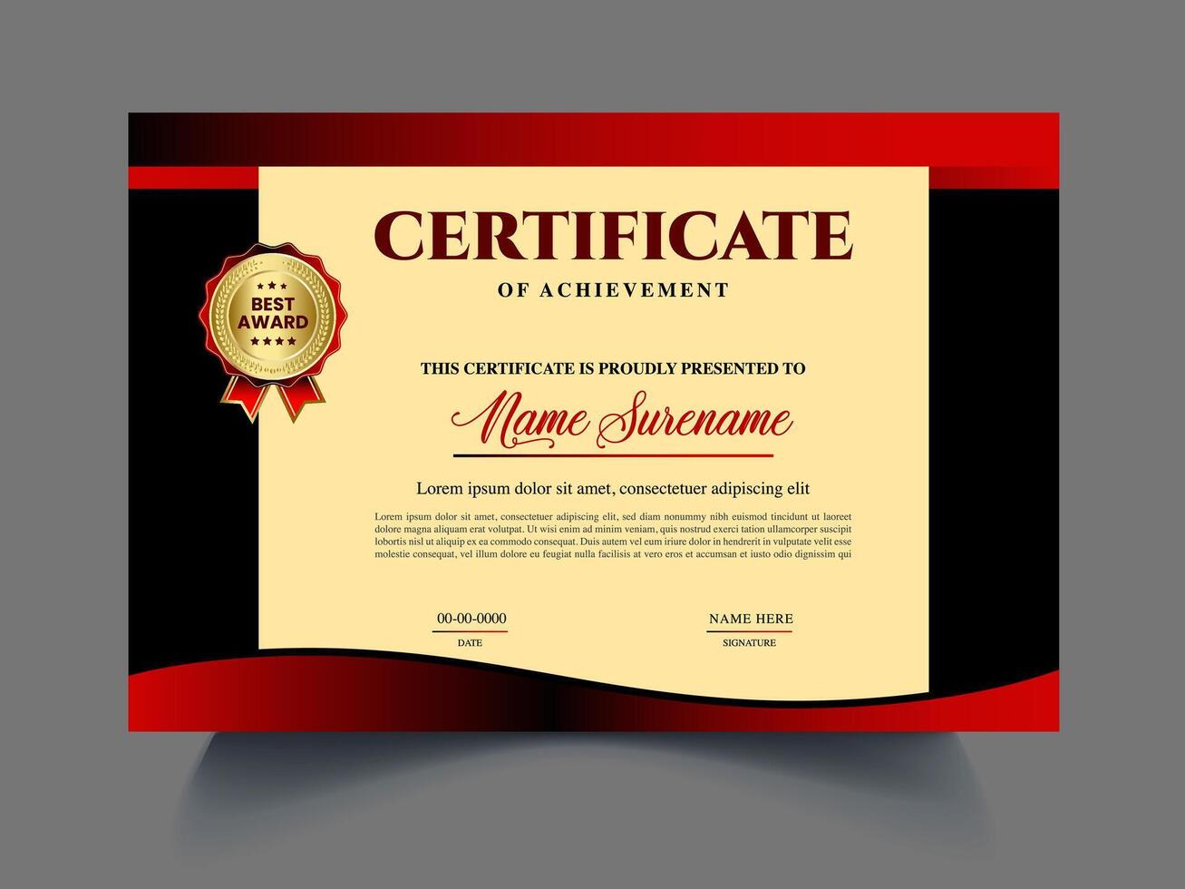 Professional business Certificate design template vector