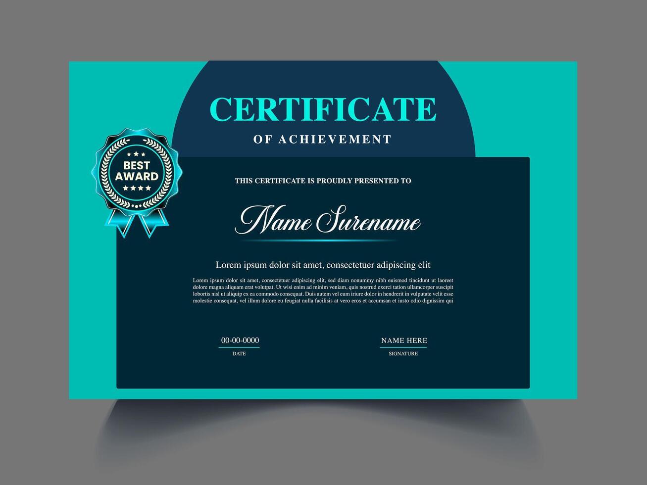 Modern unique Certificate design template vector