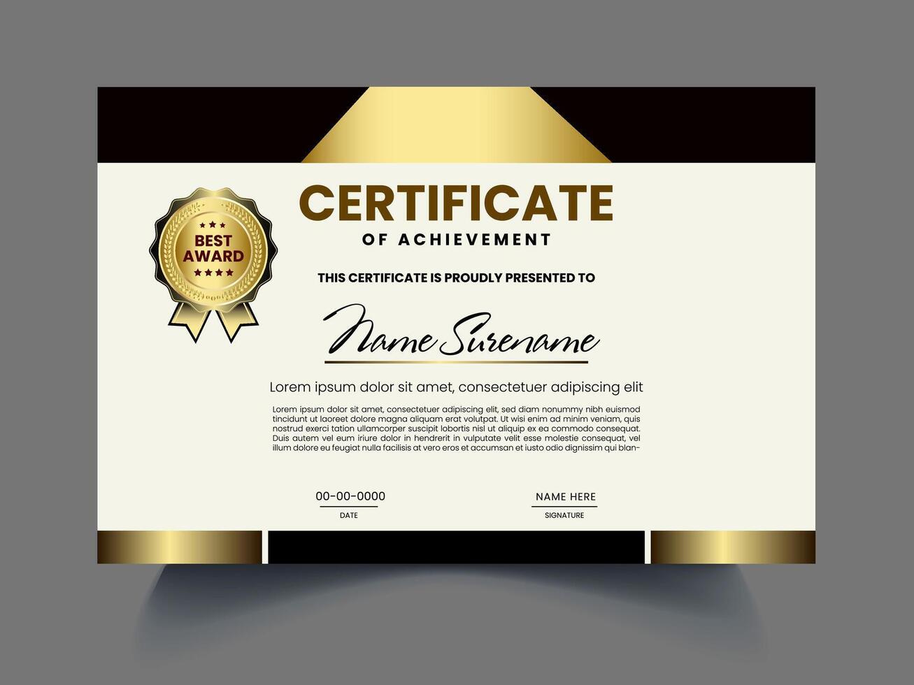 flat unique Certificate design template vector