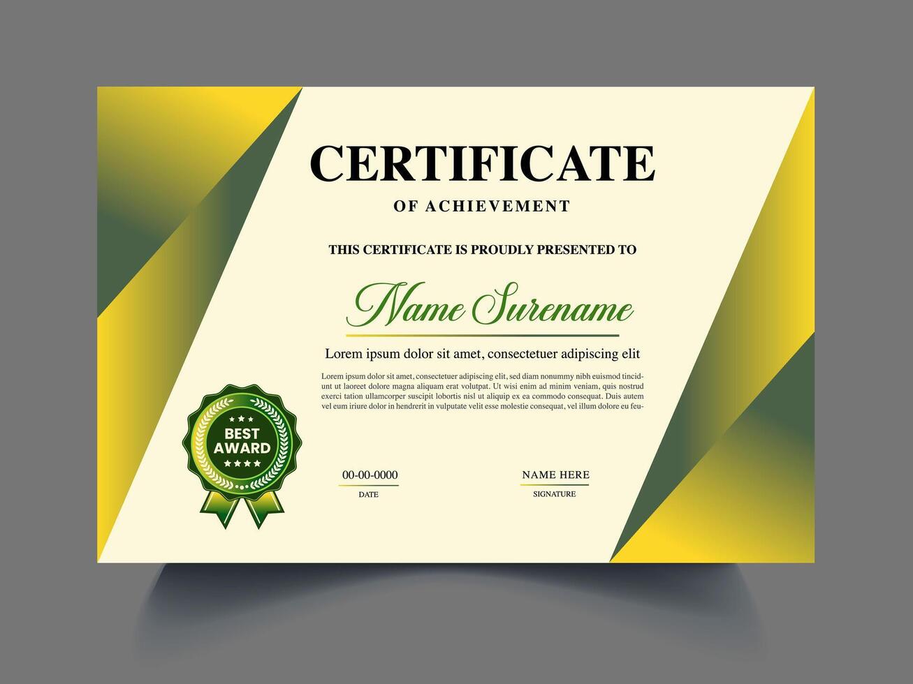 business certificate Design vector