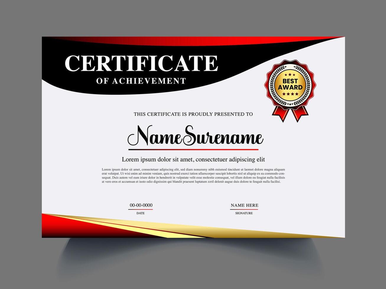 Professional business Certificate design sample vector