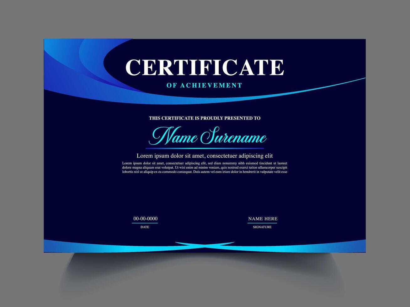 unique flat Certificate Template vector