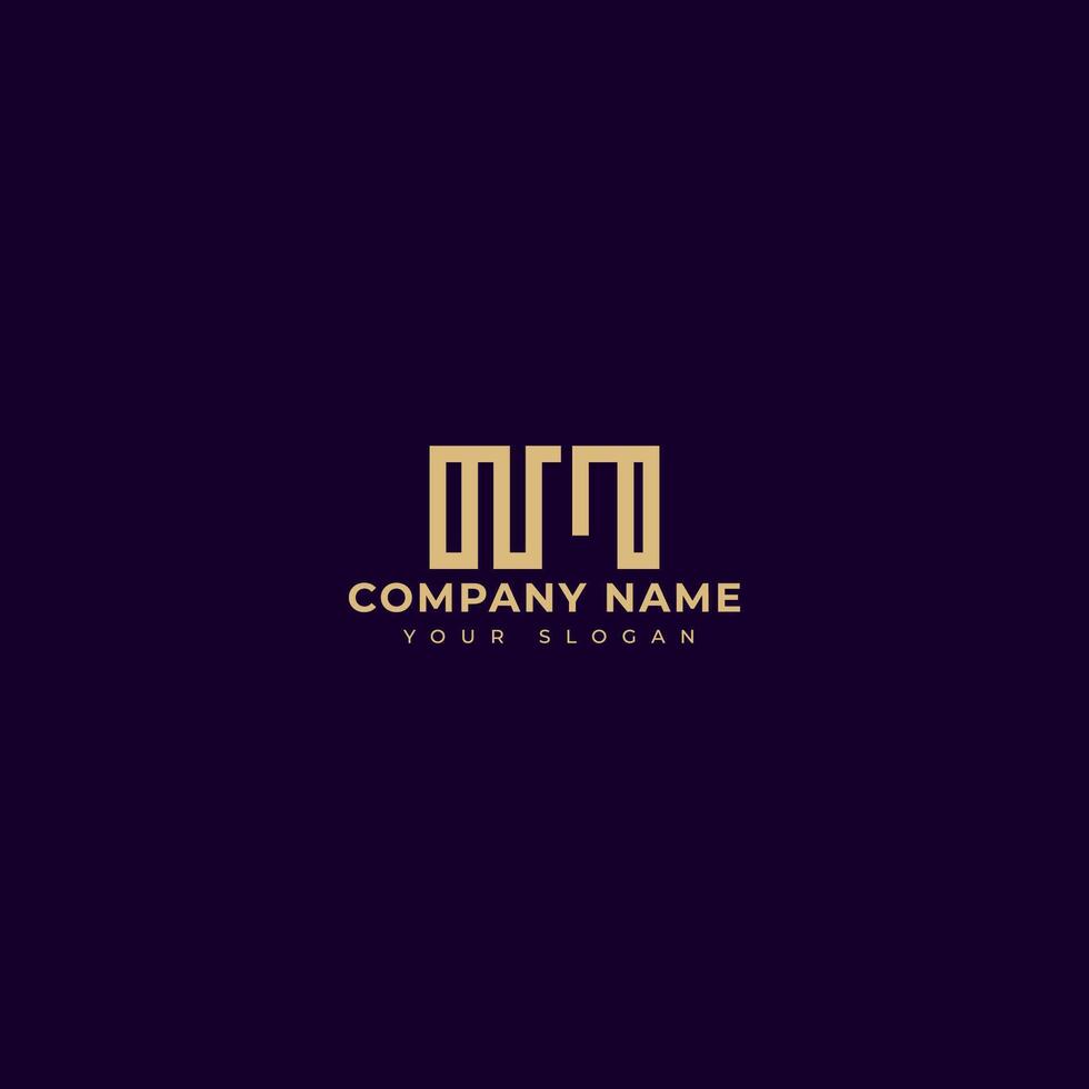 Modern Letter NM logo design template vector