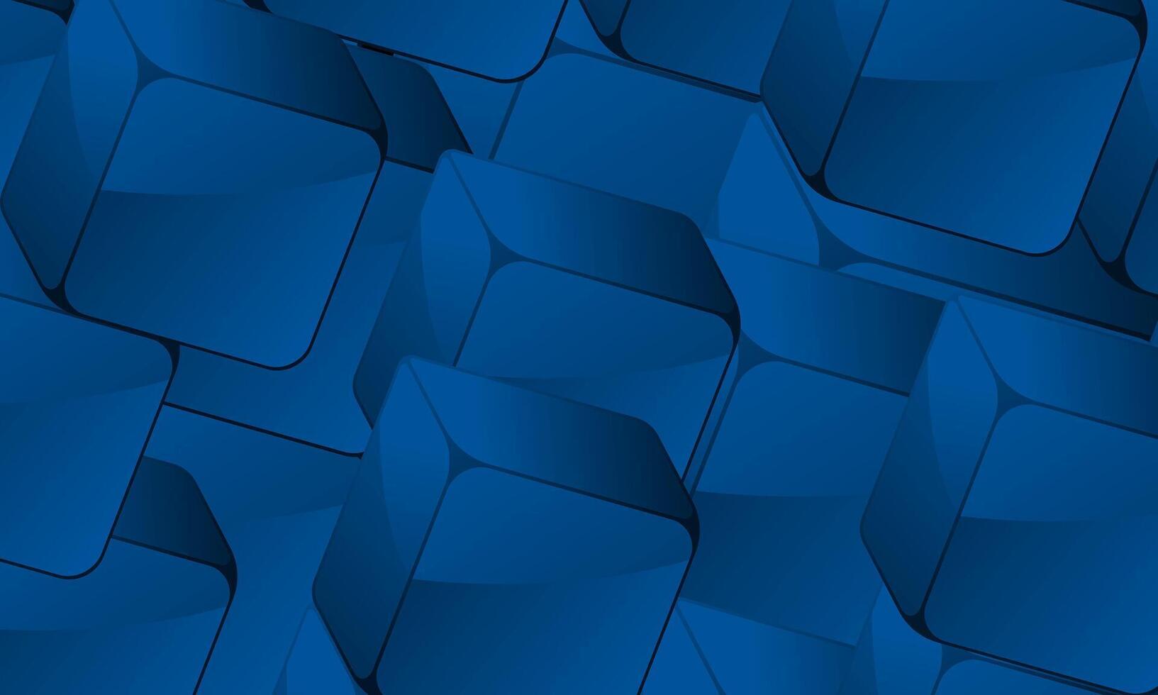 Modern digital geometric cube abstract background. Stylish realistic blue cubes. dynamic pattern. vector
