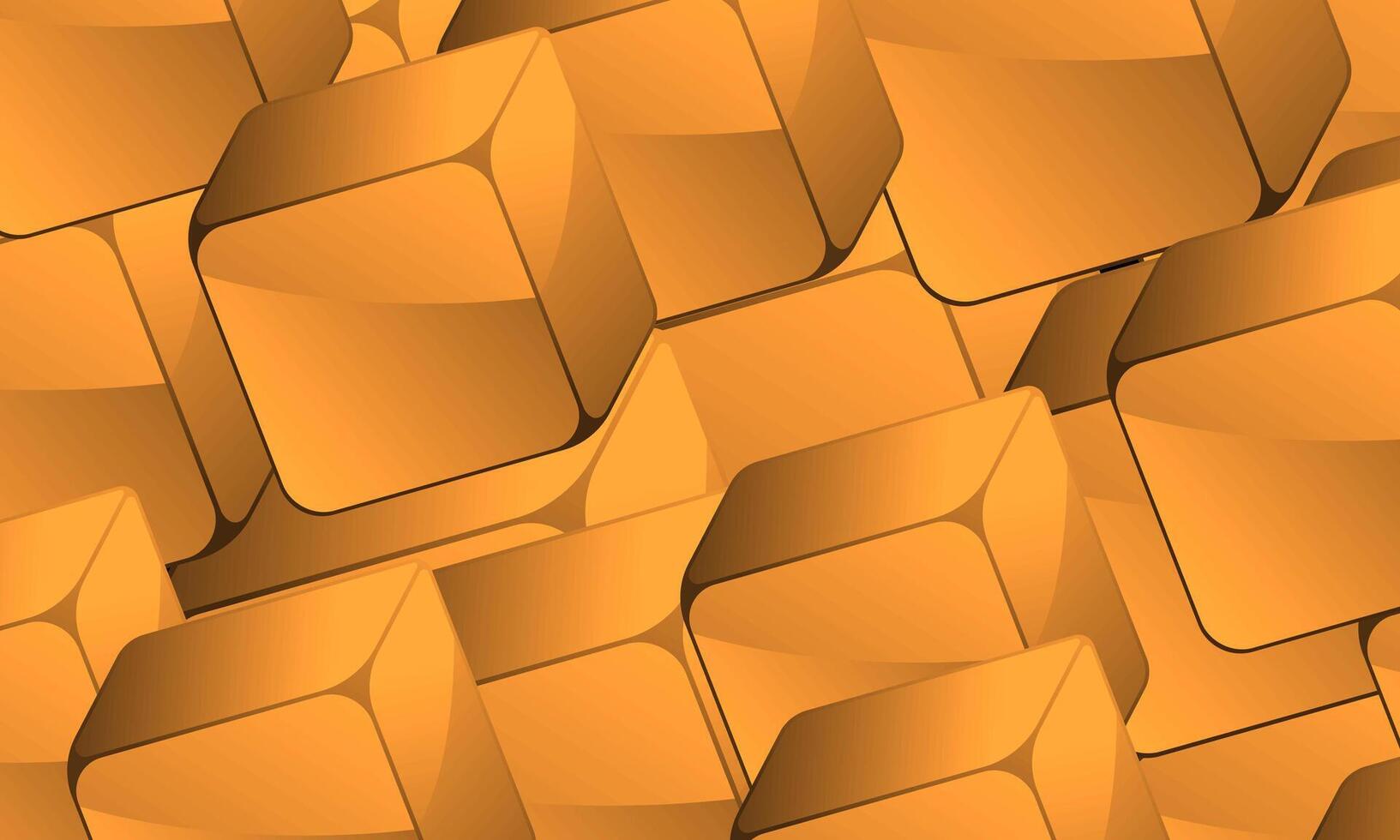 Modern digital geometric cube abstract background. Stylish realistic orange cubes. artistic square pattern. vector
