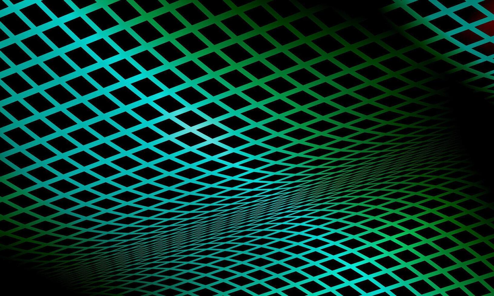 Glowing neon wireframe background. green shining checkered grid planes in perspective. futuristic dimension. vector