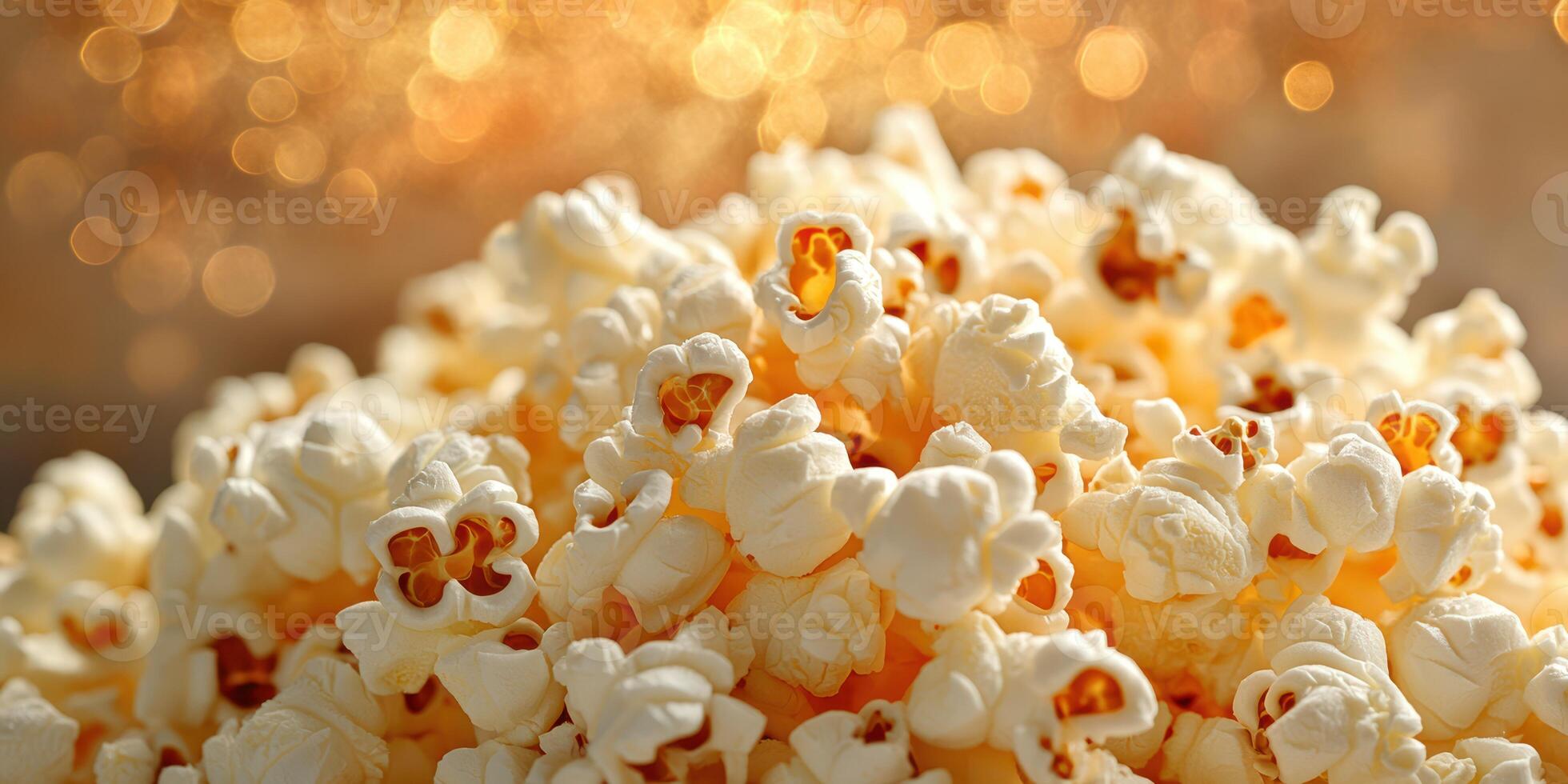 Festive popcorn creation topped with buttery seasonings against a shimmering golden background photo
