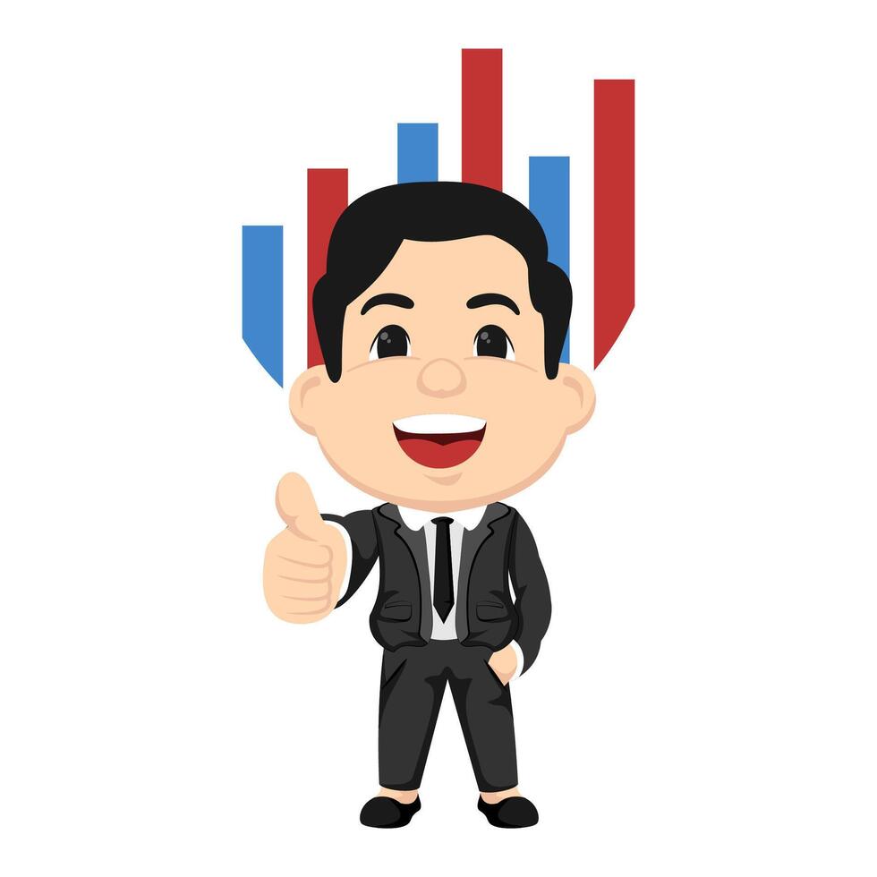 Businessman with thumbs up vector
