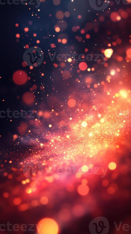 Dazzling sparkles and glowing particles create a mesmerizing effect in a dark atmosphere during nighttime photo