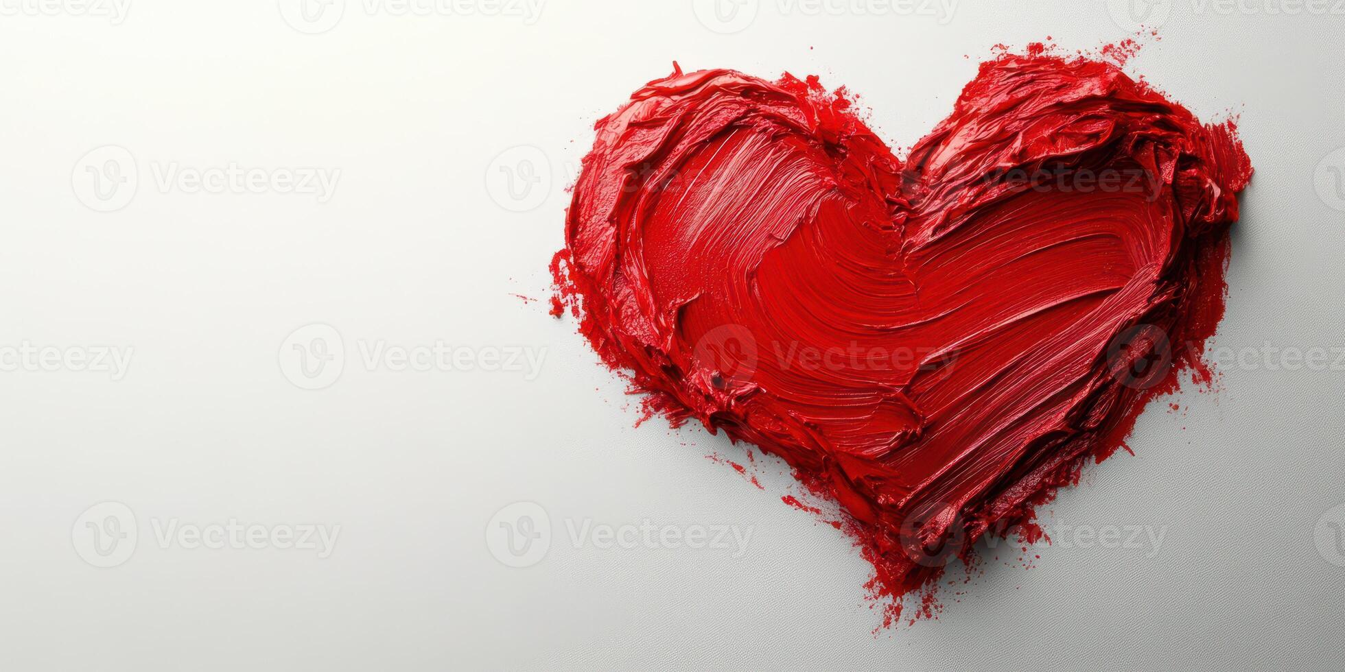 Heart shape created with red paint on a blank canvas showcasing creative expression and artistry photo