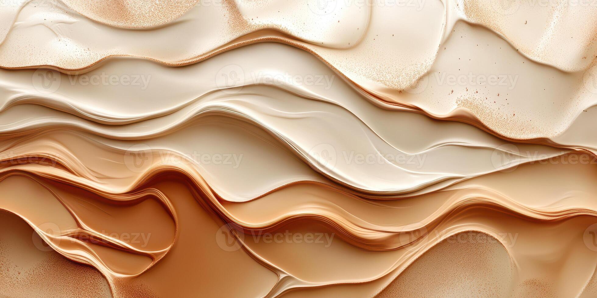 Captivating textures of cream and beige fluid art showcasing smooth waves and soft gradients in abstract design photo