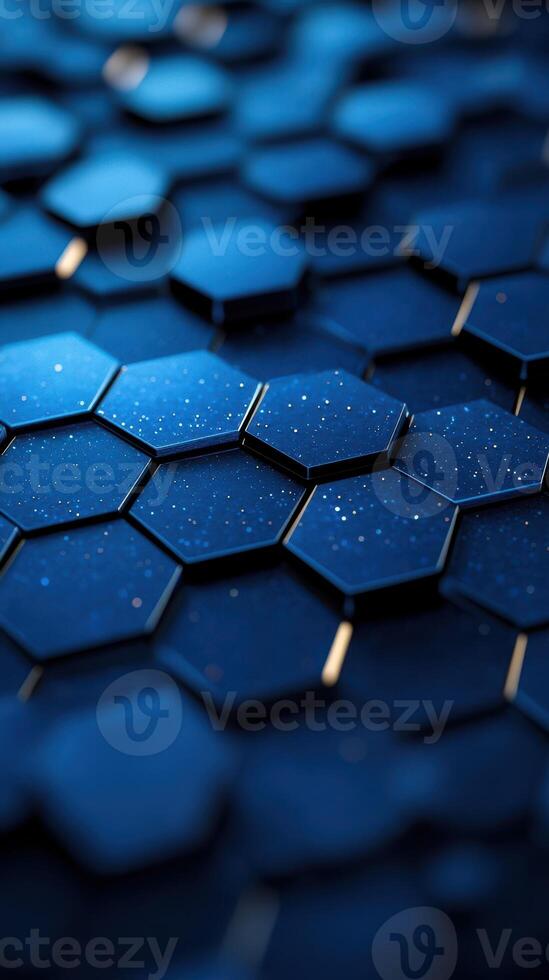 Hexagonal pattern with a dark blue background creates a mesmerizing visual effect at nighttime photo