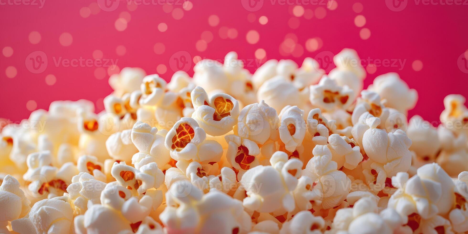 Deliciously fluffy popcorn captured against a vibrant background with a playful burst of colors and a whimsical atmosphere photo