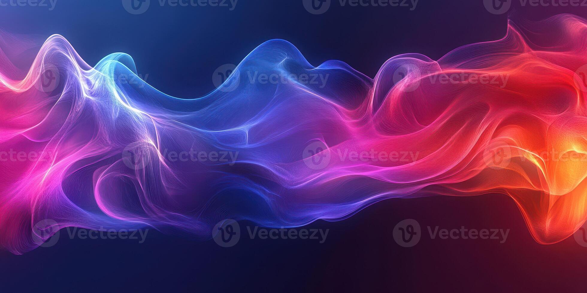 Colorful abstract wave design with smooth fluid shapes in a dark background photo