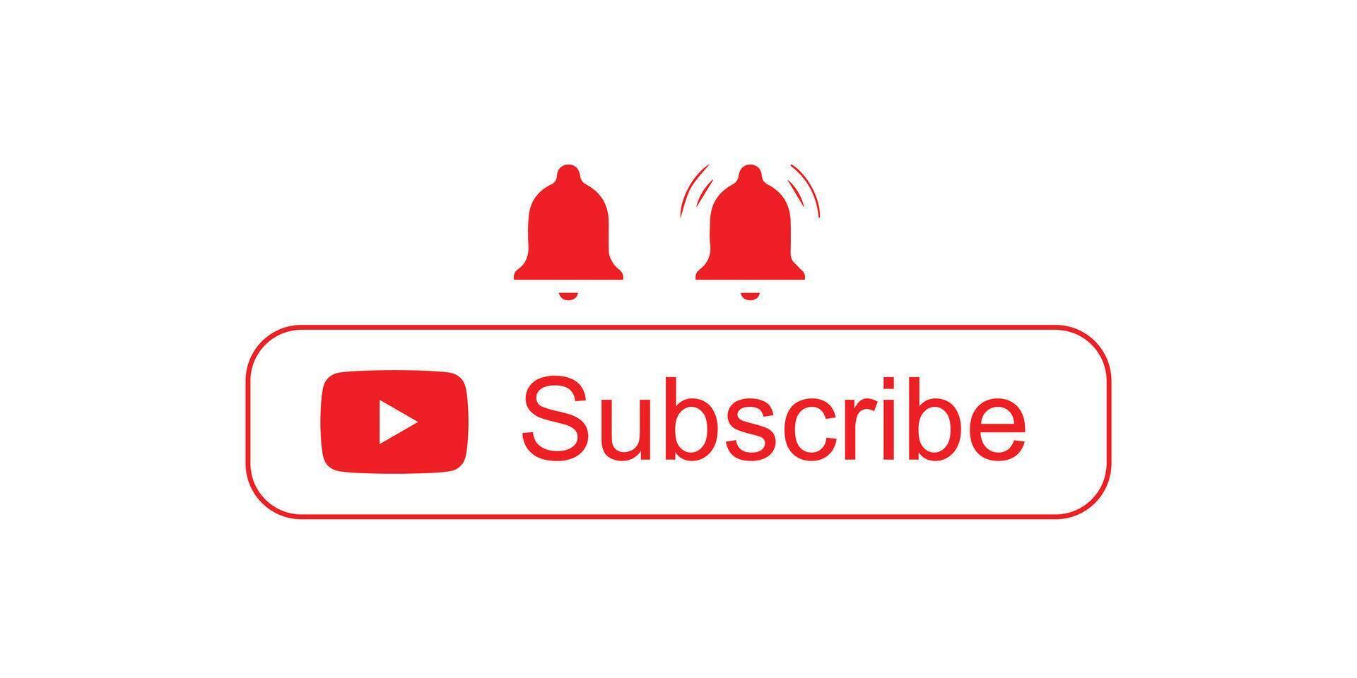 Subscribe button with two red bells vector