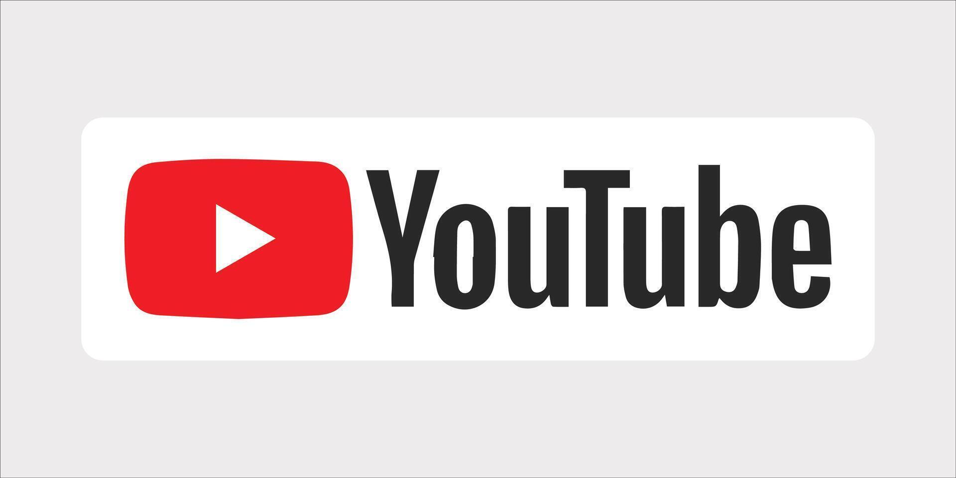 Youtube logo on white square vector