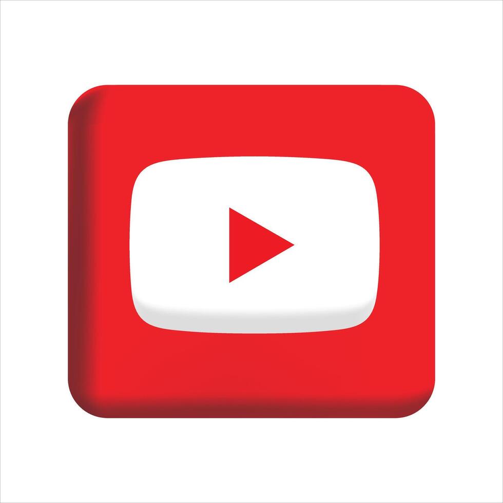 Youtube logo with a red square vector