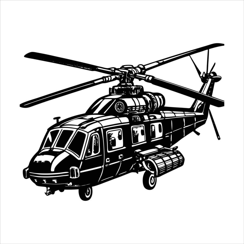 Modern Helicopter silhouette vector