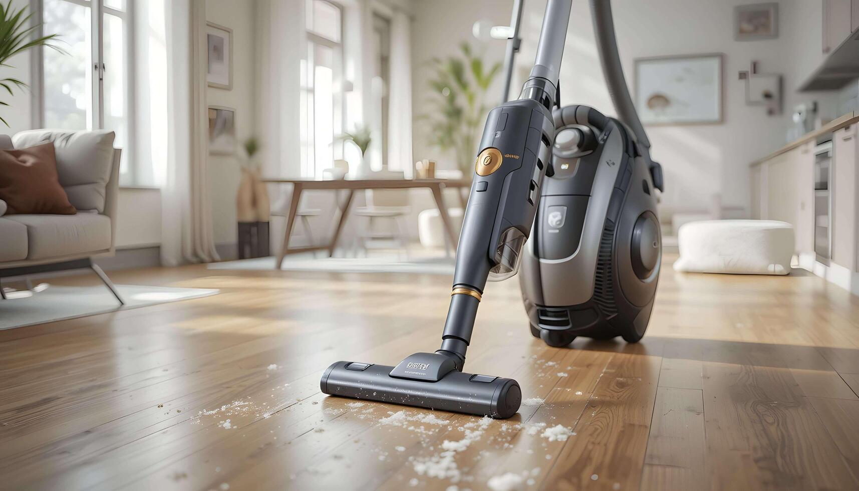 A Vacuum's Precision on Wooden Floors photo