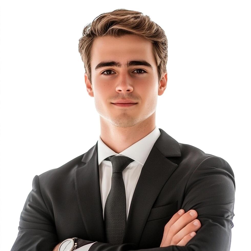 A young man in a suit and tie photo