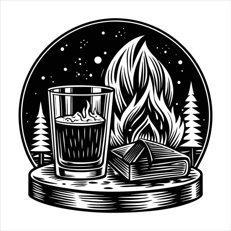 Whiskey Glass Set vector
