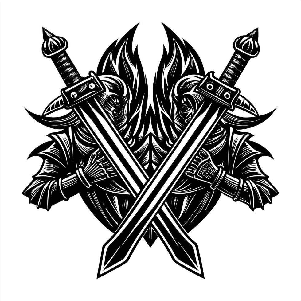 Crossed Swords Minimalist vector