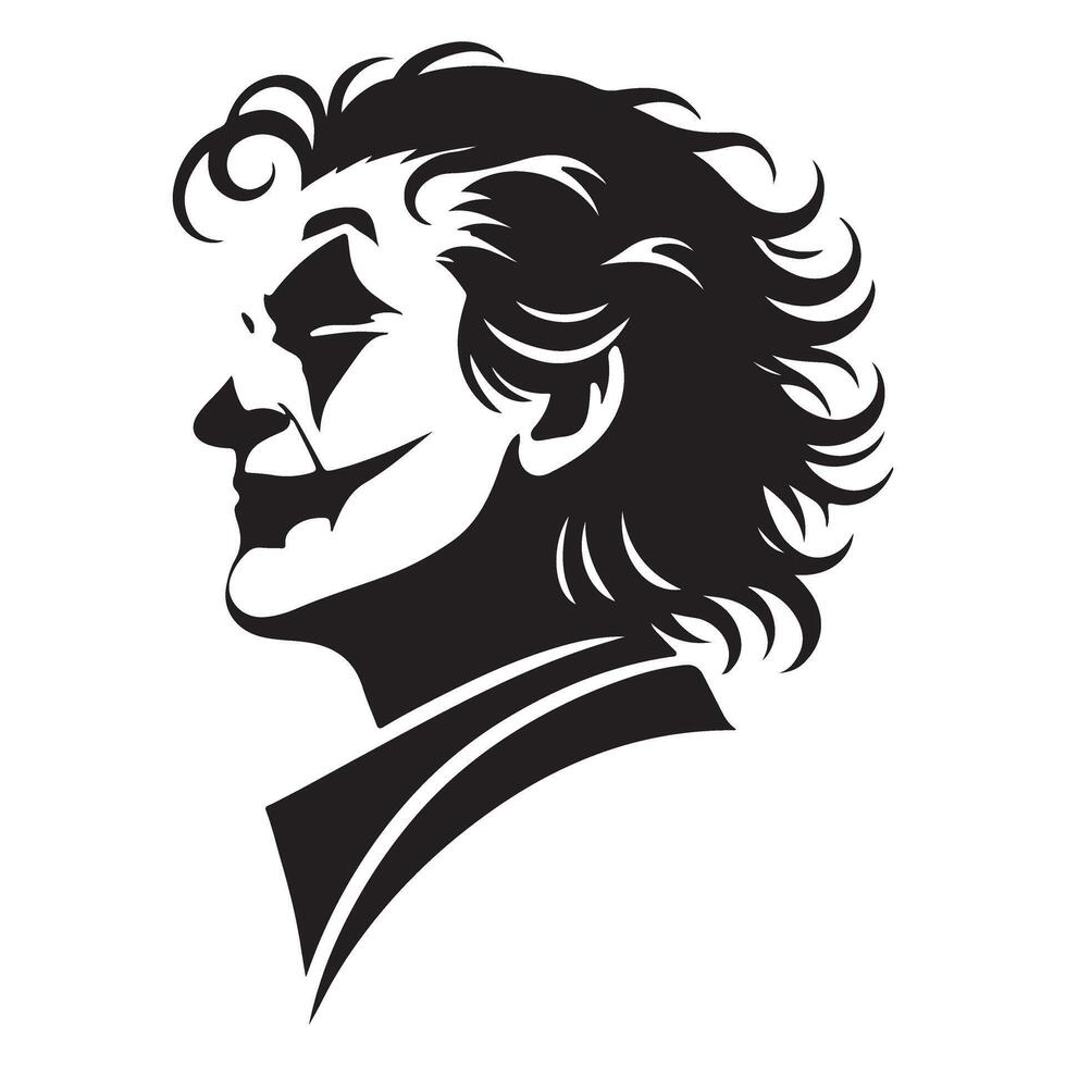 Joker silhouette illustration artistic expression for dark humor fans vector