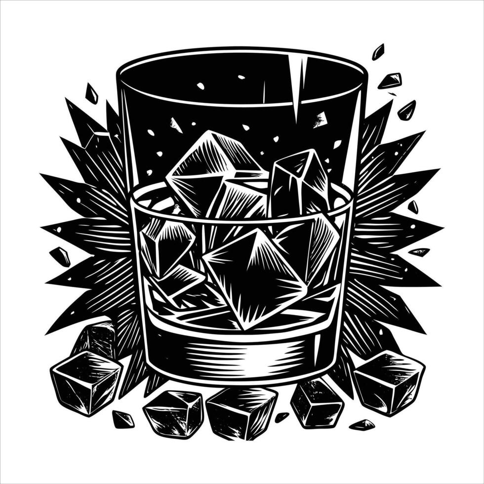 Whiskey With Ice vector