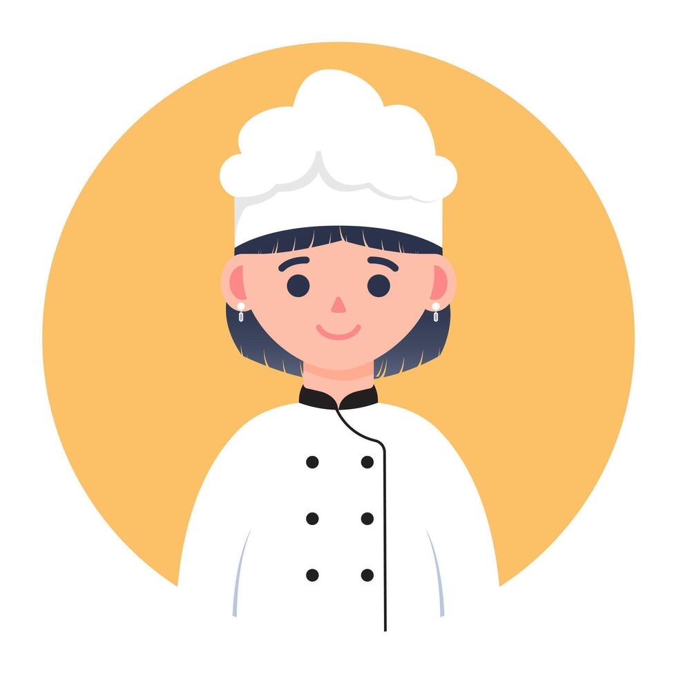 Flat Illustration of a Chef with Orange Accent vector