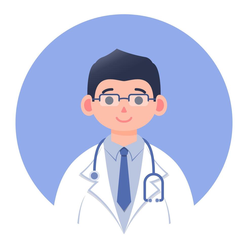 doctor avatar in a round circle vector