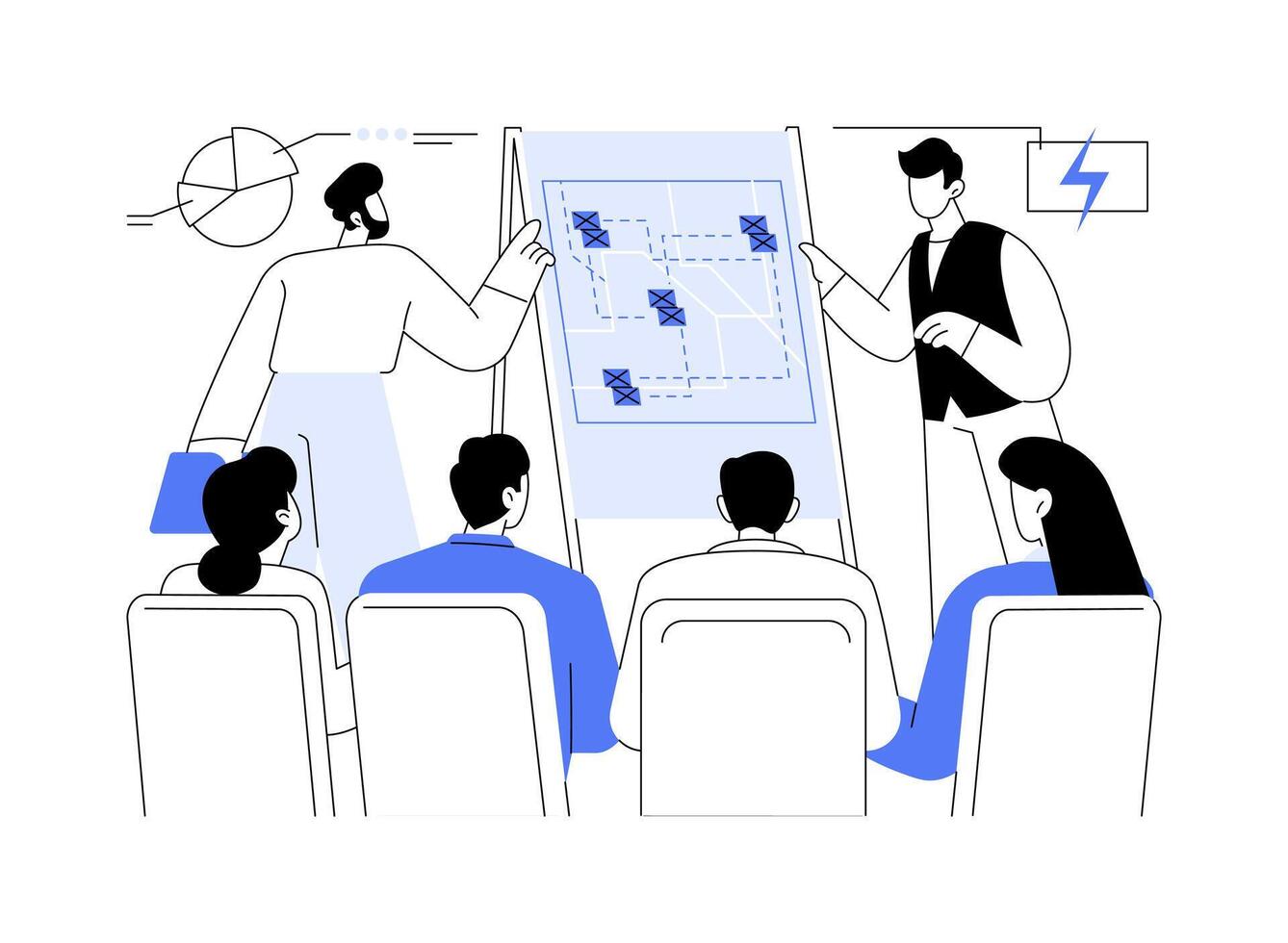 Electrical and electronic engineering isolated cartoon illustrations. vector