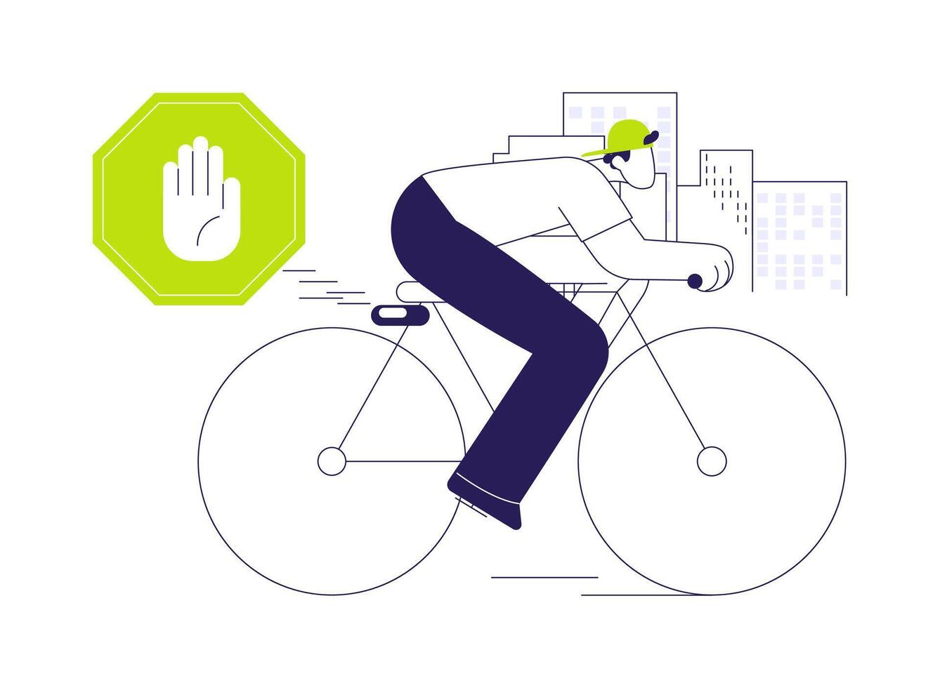 Bicycle smart brake sensor abstract concept illustration. vector