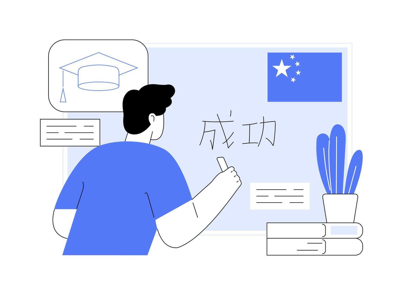 Chinese isolated cartoon illustrations. vector