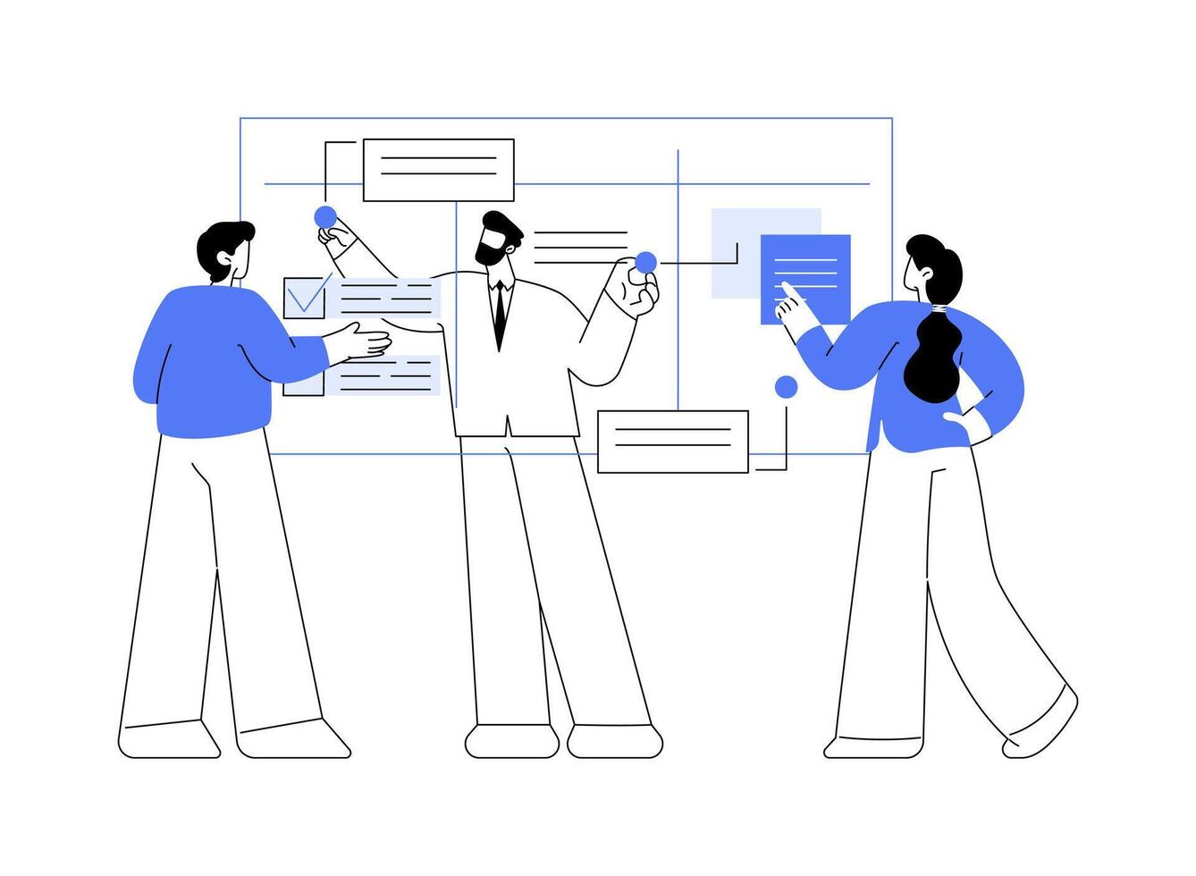Scrum meeting isolated cartoon illustrations. vector