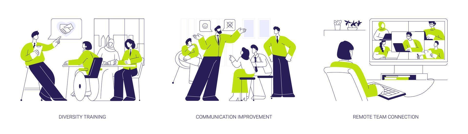Corporate culture workshop abstract concept illustrations. vector