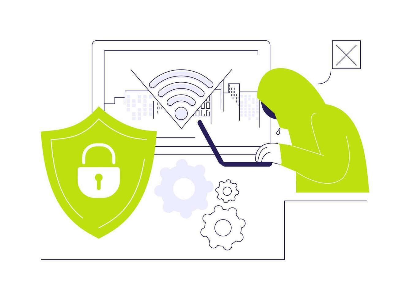 Key management abstract concept illustration. vector