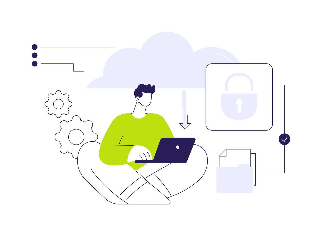 Secure boot abstract concept illustration. vector