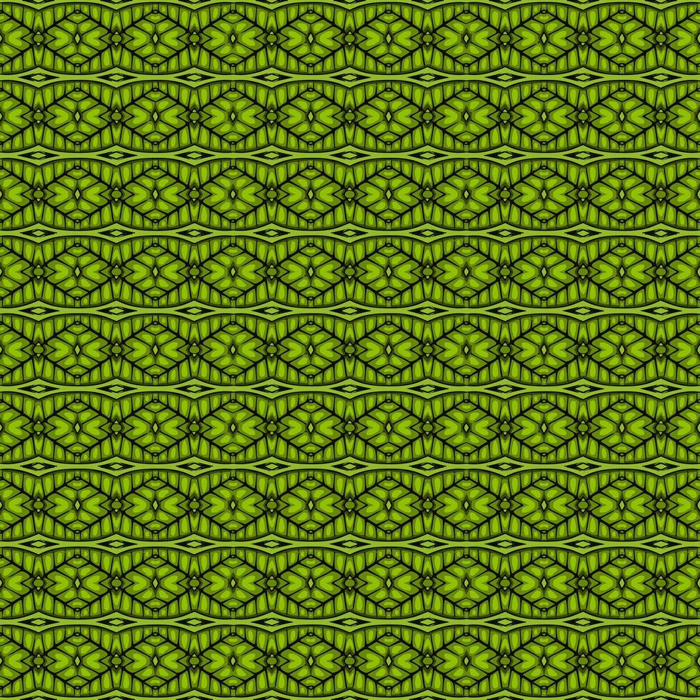 Dynamic green multi-hued seamless background with flowing ornamental vector