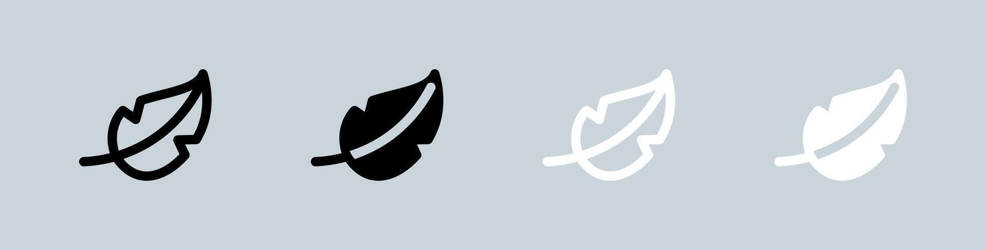 Four different types of feathers are shown in different colors vector