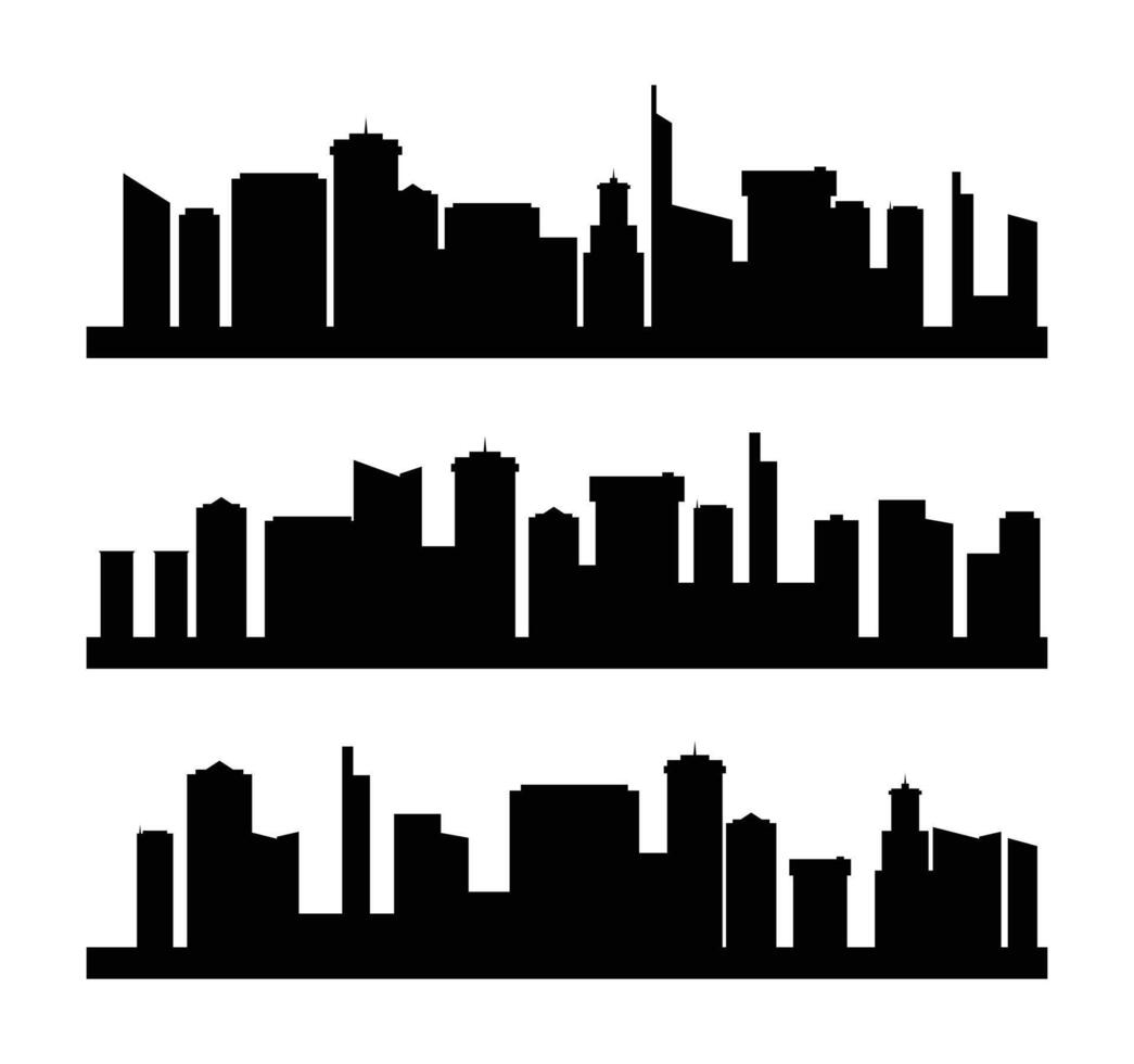 Set of modern cityscape silhouette . Metropolis architecture landscape. vector