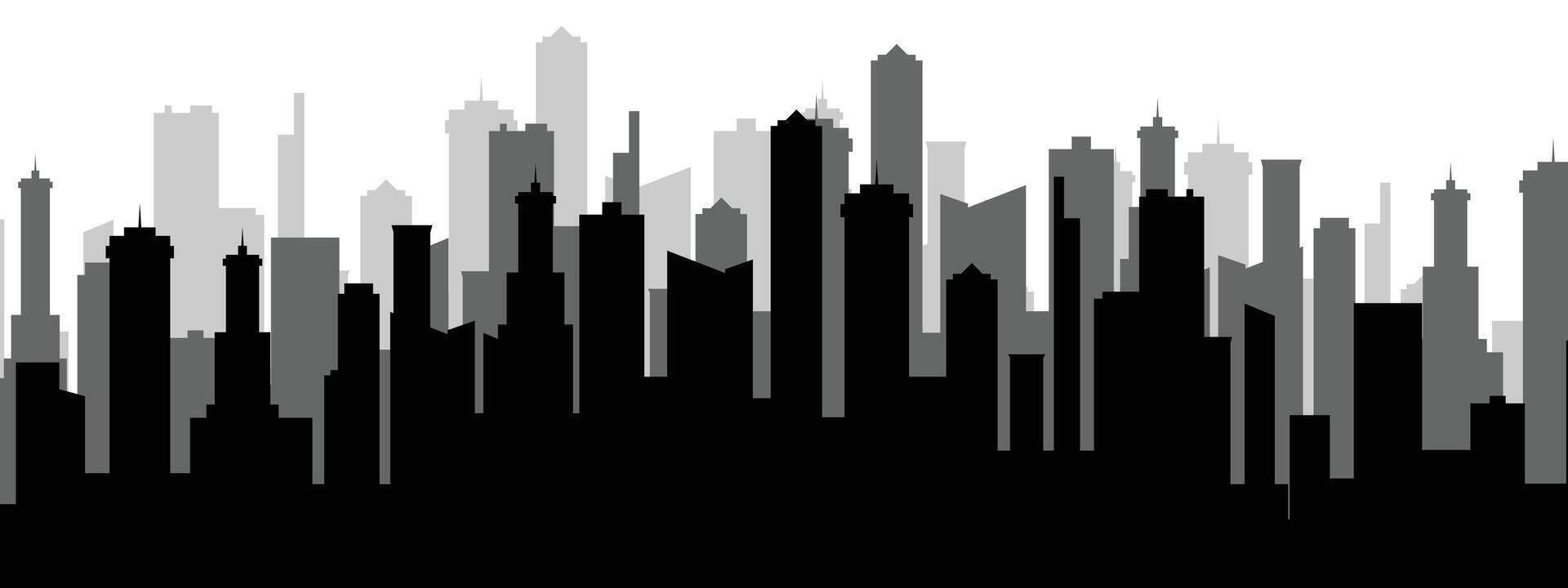 Modern cityscape silhouette . Metropolis architecture landscape in flat design vector