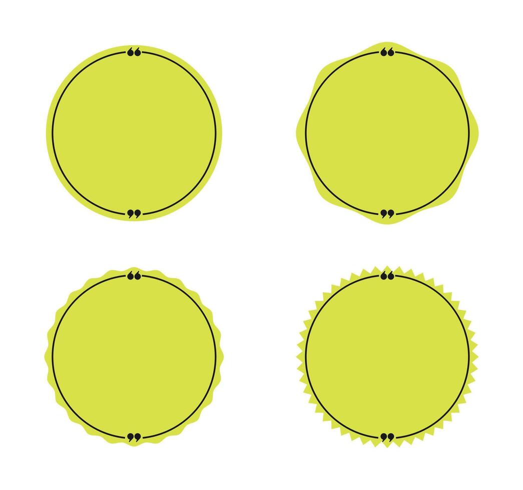 Quote circle frame set. Quote text in speech bubble. Blank template quote design vector