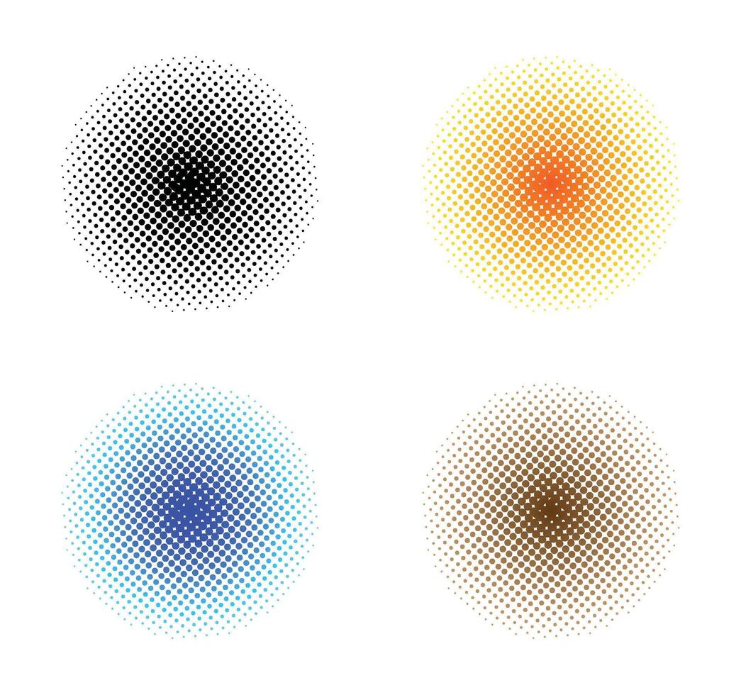 Abstract halftone effect elements collection vector