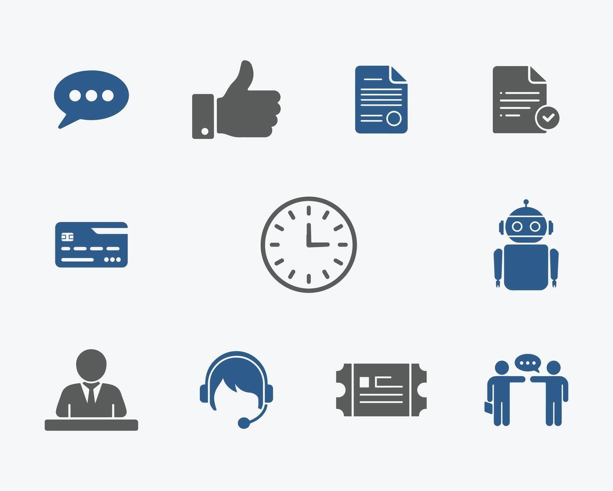 Customer Support and Service Icons Minimal and Versatile Style vector
