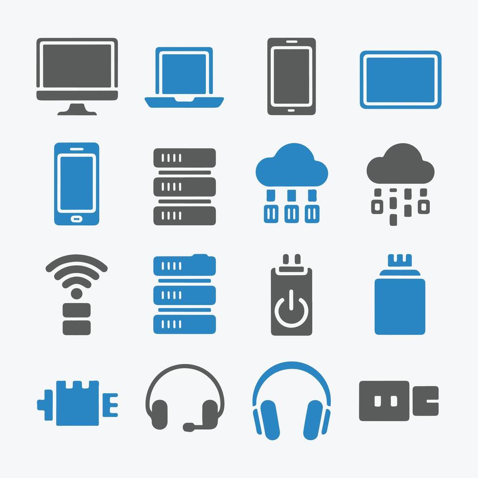 Technology Icons Minimal and Versatile Style vector