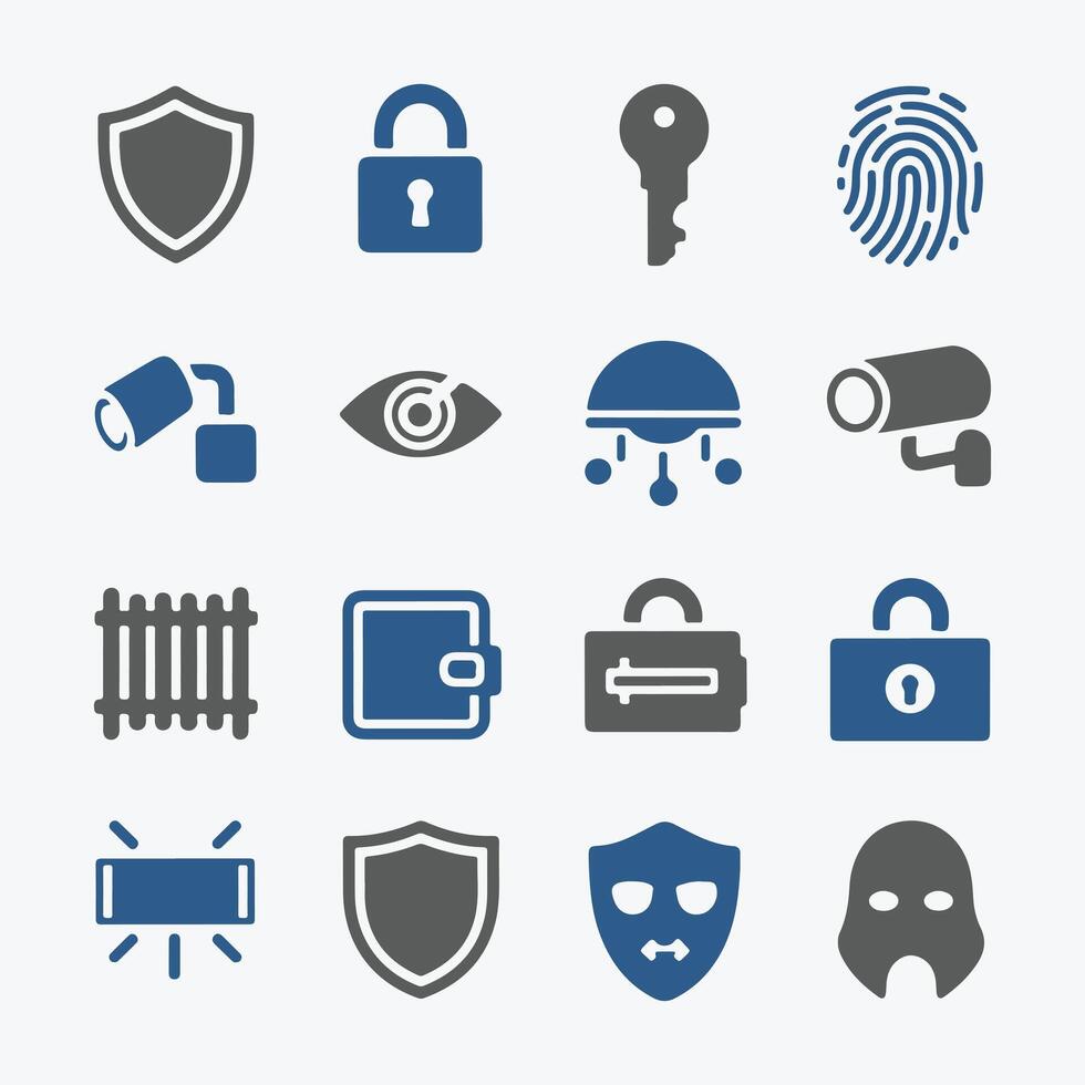 Security Icons Minimal and Versatile Style vector