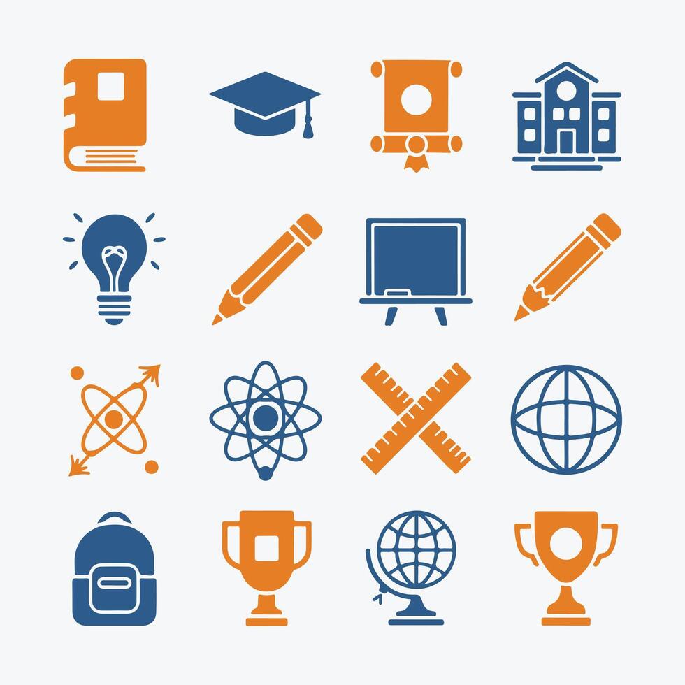 Educational Icons Minimal and Versatile Style vector